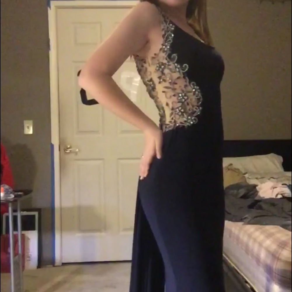 navy prom dress